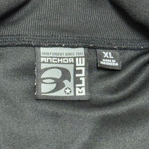 Vintage‎ Anchor Blue Track Jacket Mens Extra Large Black Full Zip Embroidered - Picture 6 of 9